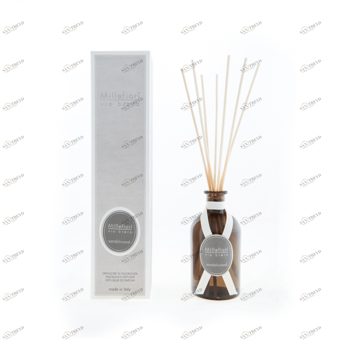 Диффузор с палочками 100мл "Сандаловое дерево" Sandalwood MILLEFIORI MILANO САНДАЛ 267462 Белый 