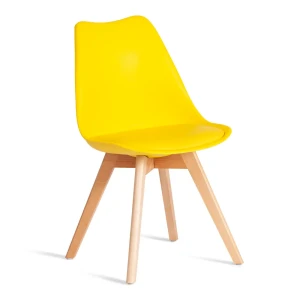 90330996 Стул Tetchair Tulip 83x52.5x41 см пластик/искусственная кожа цвет желтый STLM-1331050
