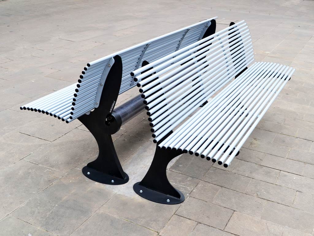 Стальная скамья со спинкой EUROCOMITALIA современная мебель ARCH-00088646 - Вид №2