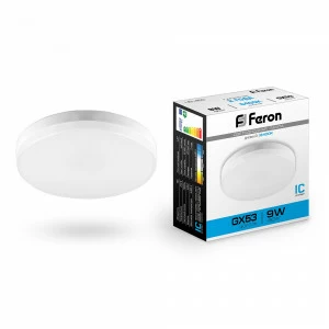 Лампа светодиодная Feron GX53 9W 6400K LB-452 25867 FERON  00-3956653 Матовый