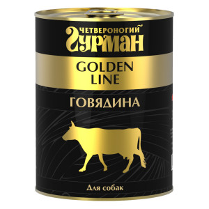 ПР0018349 Корм для собак Говядина натуральная в желе конс.340г (золотая серия) ЧЕТВЕРОНОГИЙ ГУРМАН