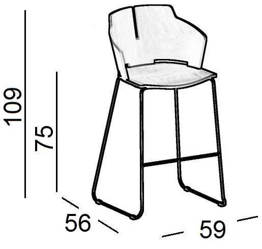 Luxy Табурет-санки со спинкой Prima sun-id-1371548 - Вид №3
