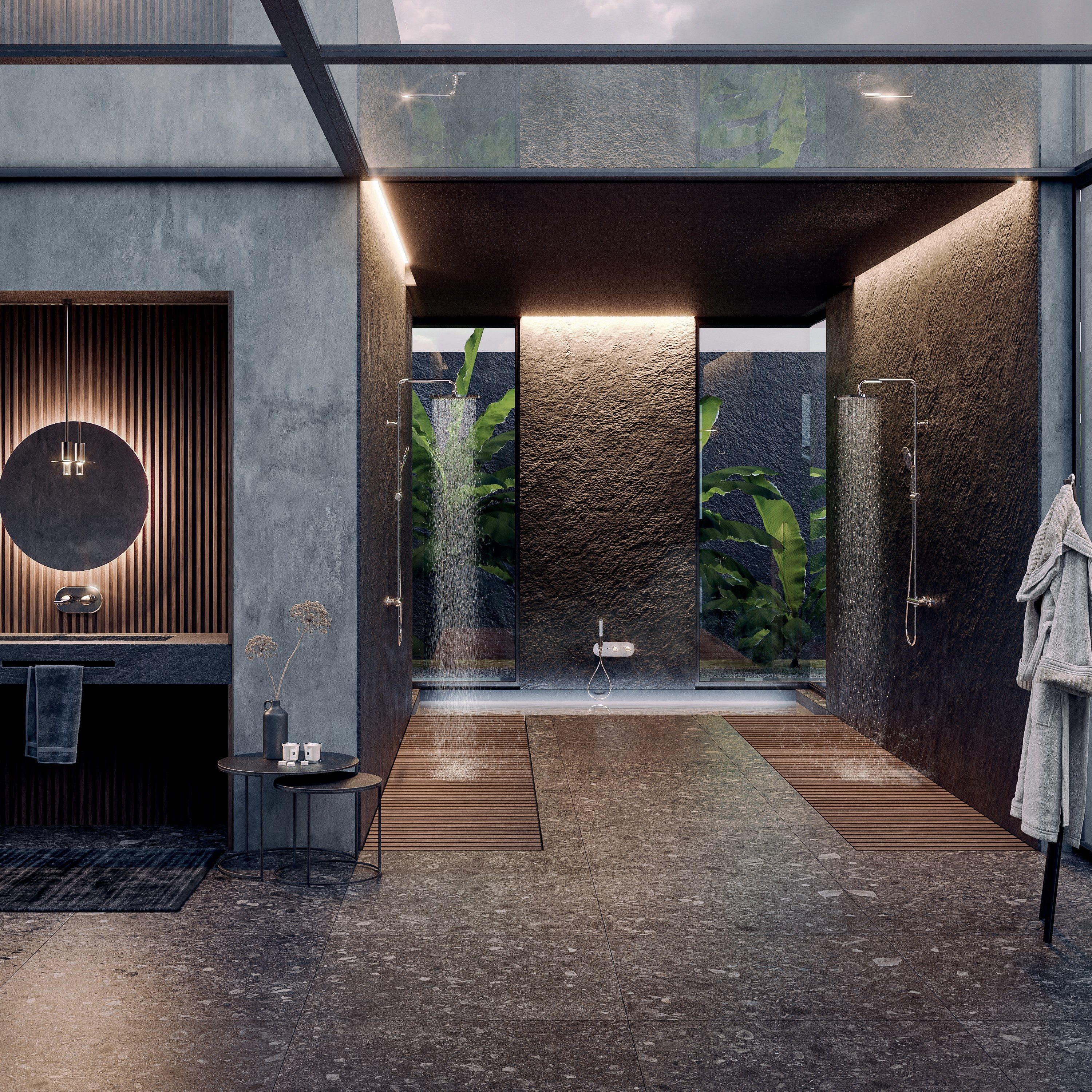 Термостатическая душевая колонна с переключателем с ручным душем Bossini Apex ARCH-00066315 - Вид №1