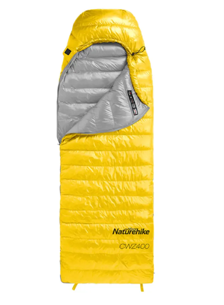 91459488 Спальный мешок Naturehike NH18C400-D-YEM с весны по осень молния справа жёлтый/золотой STLM-0949680