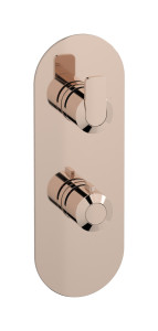 Внешняя часть термостатического двухходового переключателя, круглая пластина, вертикальная, ручка C-67 WE ARE IB eua612rsnc6 Rose Gold Aqua