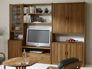 Деревянная секционная оборудованная стена