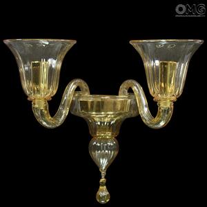 1161 ORIGINALMURANOGLASS Настенная Лампа Бра Рио на 2 лампочки - Либерти Liberty - муранское стекло 35 см