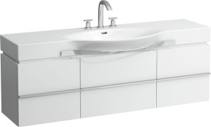 H4013510755191 Шкафчик под раковину с сифоном, экономящим пространство, для раковин 811706, 812706, 1 выдвижной ящик с 2 дверцами, 2 стеклянные полки LAUFEN PRO