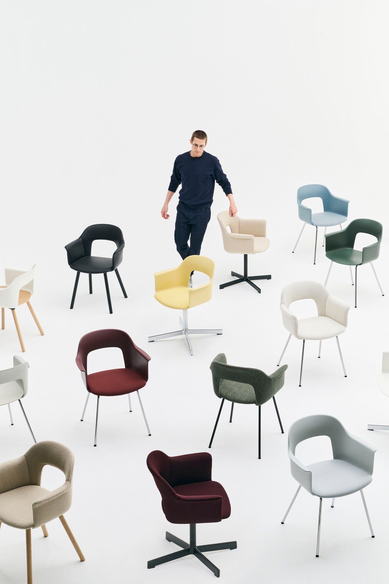 Стул с мягким сиденьем с подлокотниками Hay макет ARCH-00123440 - Вид №14