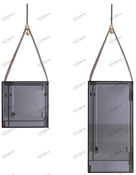 Tonin Casa Подвесной шкаф-витрина с кожаной опорой  T6477 