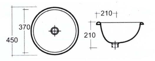 Встроенная раковина под столешницу овальная Gentry Home Nouveau sun-id-1403155 - Вид №1