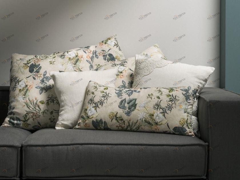 LA FABBRICA DEL LINO Подушка из льна с цветочными мотивами Decor sun-id-1494193