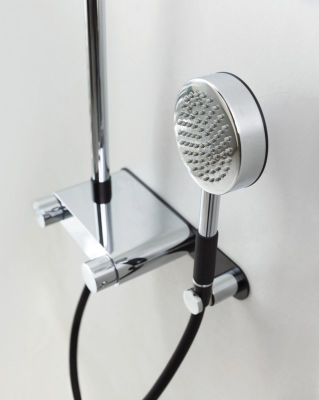 Душевая стойка со встраиваемым термостатическим смесителем, верхним душем 250 мм, ручным душем CEZARES MOON-CD-TA250-01 - Вид №1