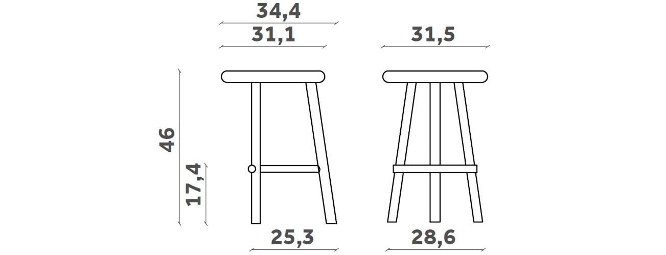Низкий стул из стали и дерева с подставкой для ног Miniforms MILK ARCH-00091974 - Вид №3