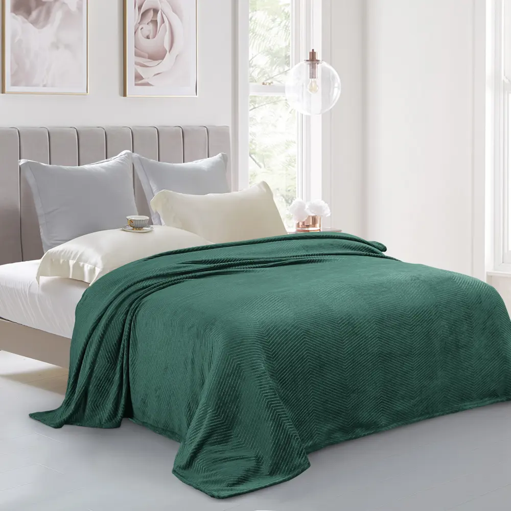 Плед Peru 140x200 см велсофт цвет зеленый СТОЛИЦА ТЕКСТИЛЯ STLM-2115631 - Вид №3