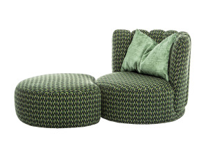 Тканевое кресло с подставкой для ног