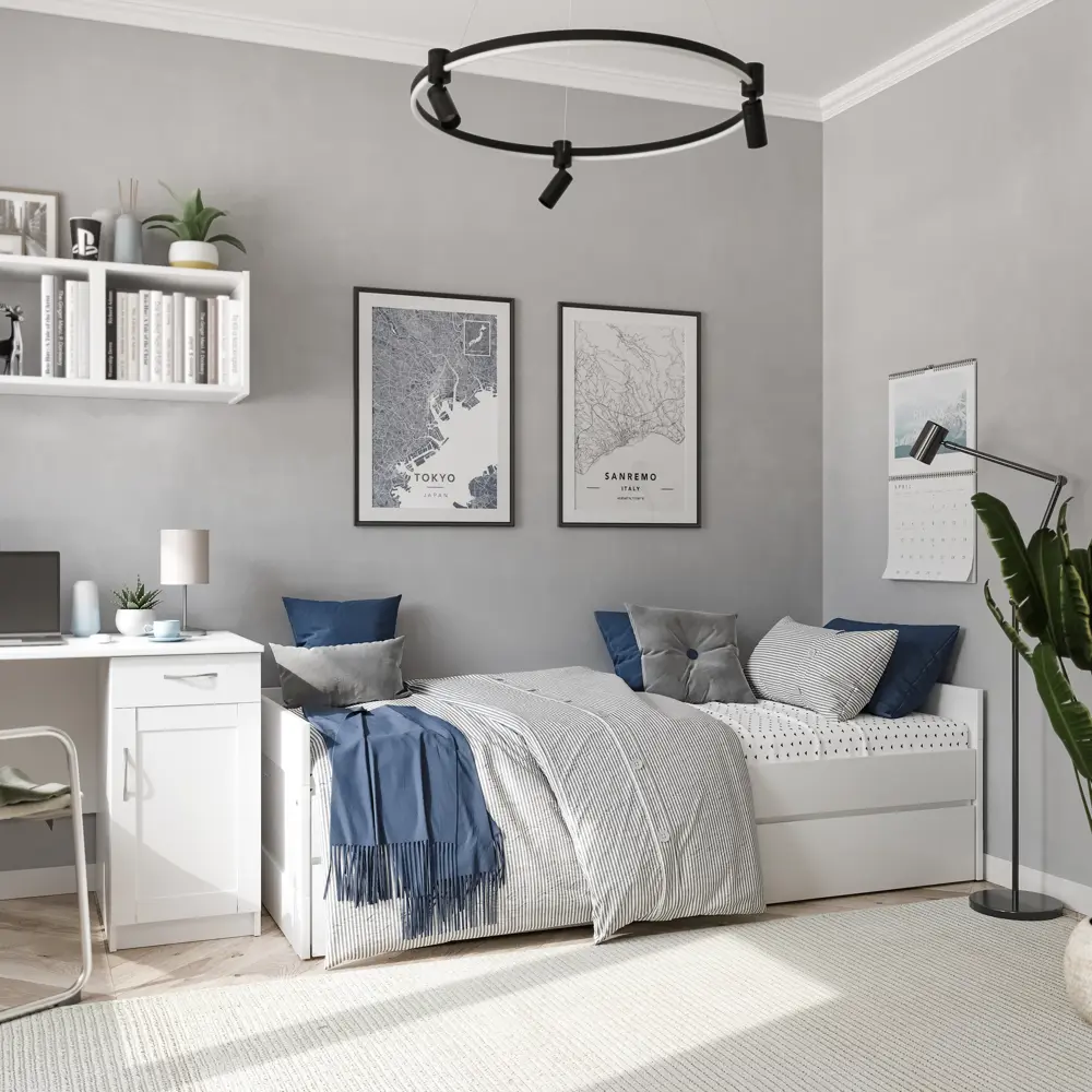 Кровать Шведский стандарт Сириус Ш96x204.4 см цвет белый STLM-2033594 - Вид №5