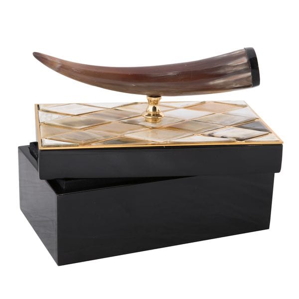 Шкатулка 24х18х14 см черная UNICO  255436 Чёрный;бежевый;золотой  - Вид №3