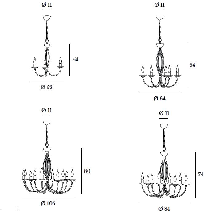 Gibas Люстра из стали и ткани Rocco 923/10 - 923/5 - Вид №7