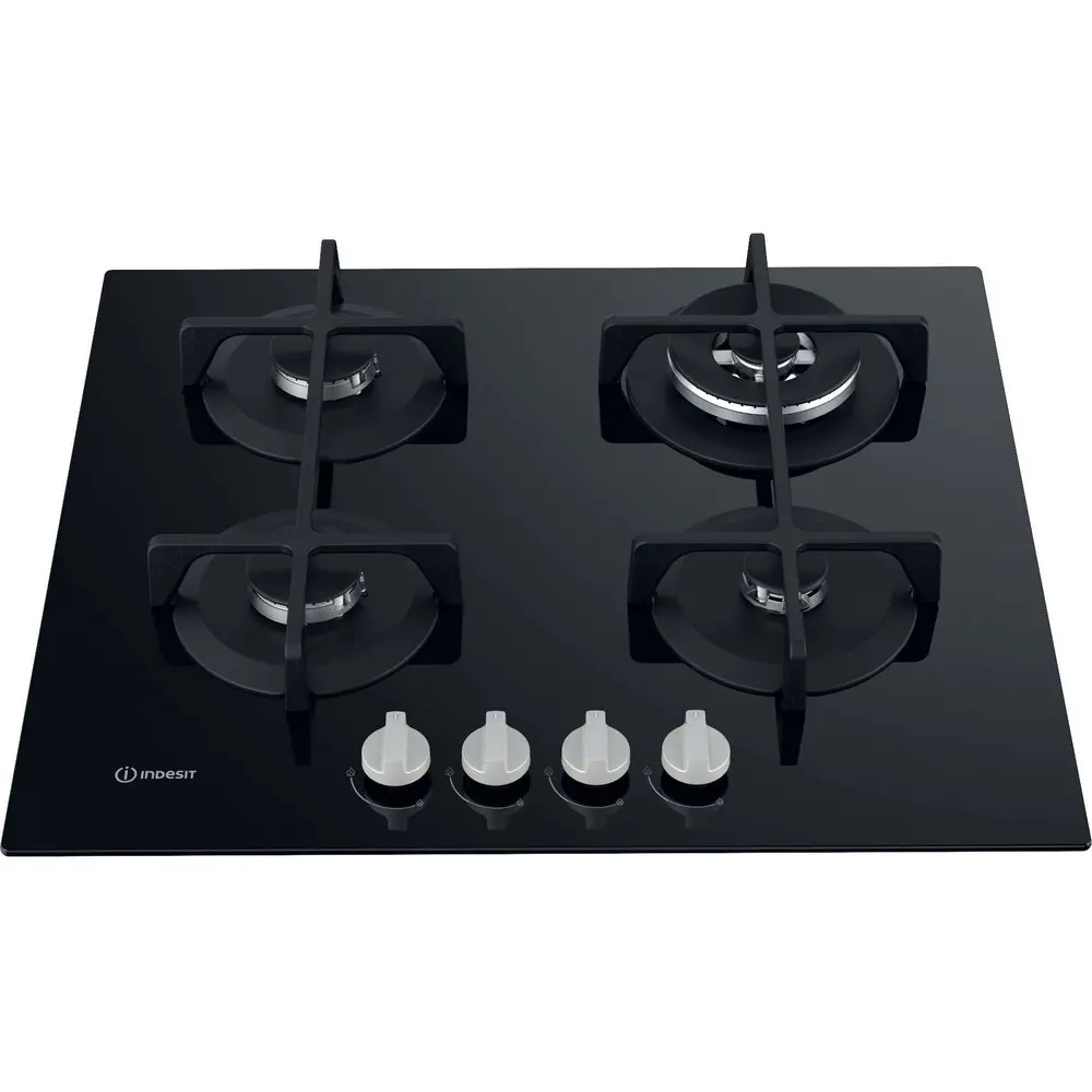 Варочная панель газовая Indesit ING 62T/BK 4 конфорки 58x52 см цвет чёрный STLM-2129452 - Вид №2