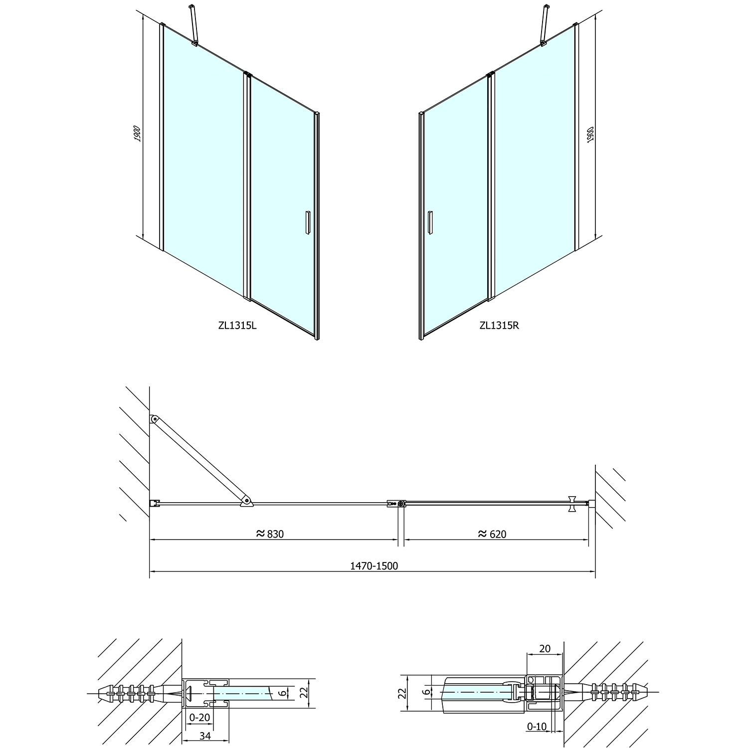 ZL1315 Polysan Ширмы для душа ZOOM LINE  - Вид №4