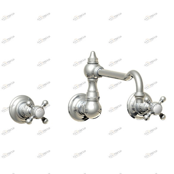 1164 Смеситель для мойки настенный на 3 отверстия / без слива HORUS Range Julia Victoria 