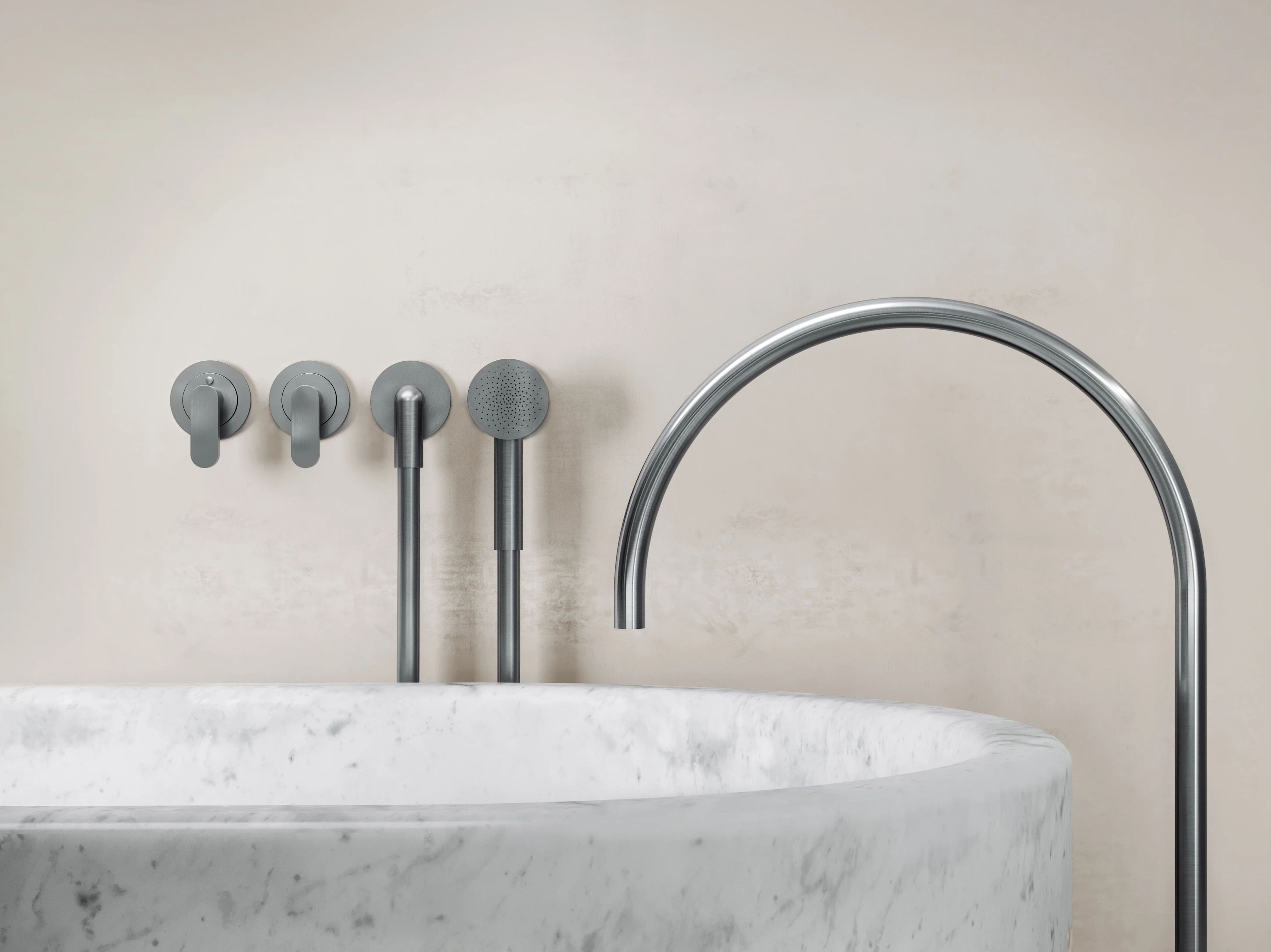 Набор термостатических ванн из нержавеющей стали с ручным душем COCOON John Pawson ARCH-00047302