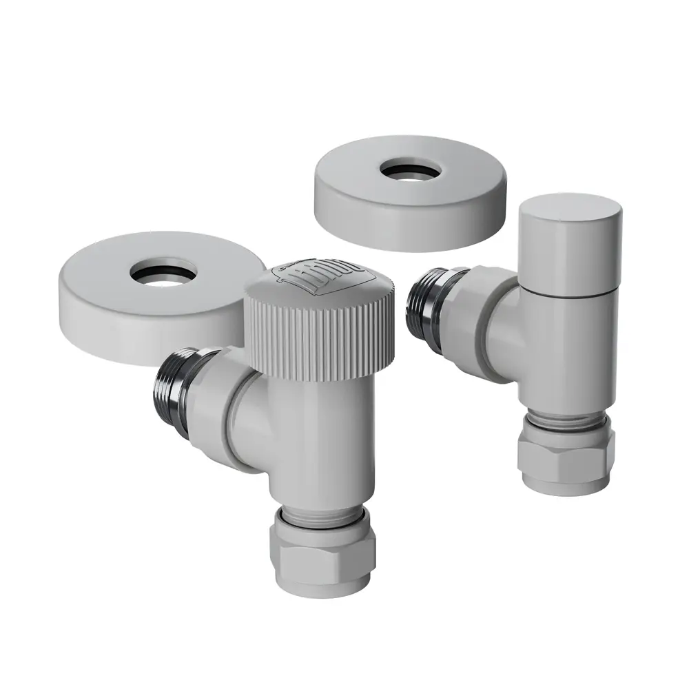 Термостатический комплект для радиатора угловой Royal Thermo Design Pro 1/2" латунь цвет белый 89423309 STLM-2030624  - Вид №1