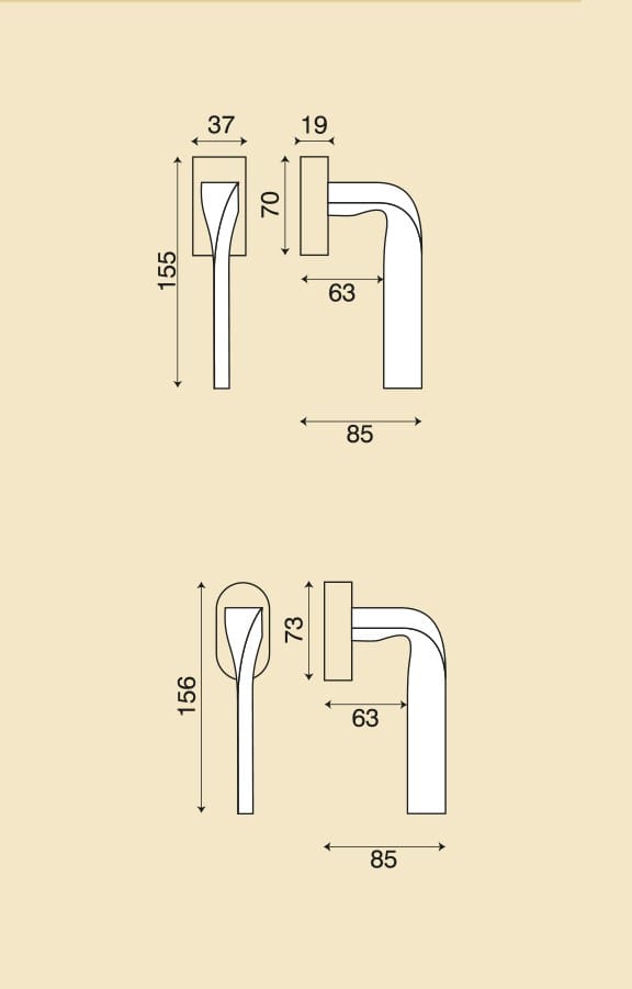 Бронзовая оконная ручка на розетке GIARA ART DESIGN-BRONZE LA ARCH-00028922 - Вид №2