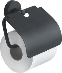 2325(14) Gedy G-Eros, бумагодержатель с крышкой, цвет черный матовый