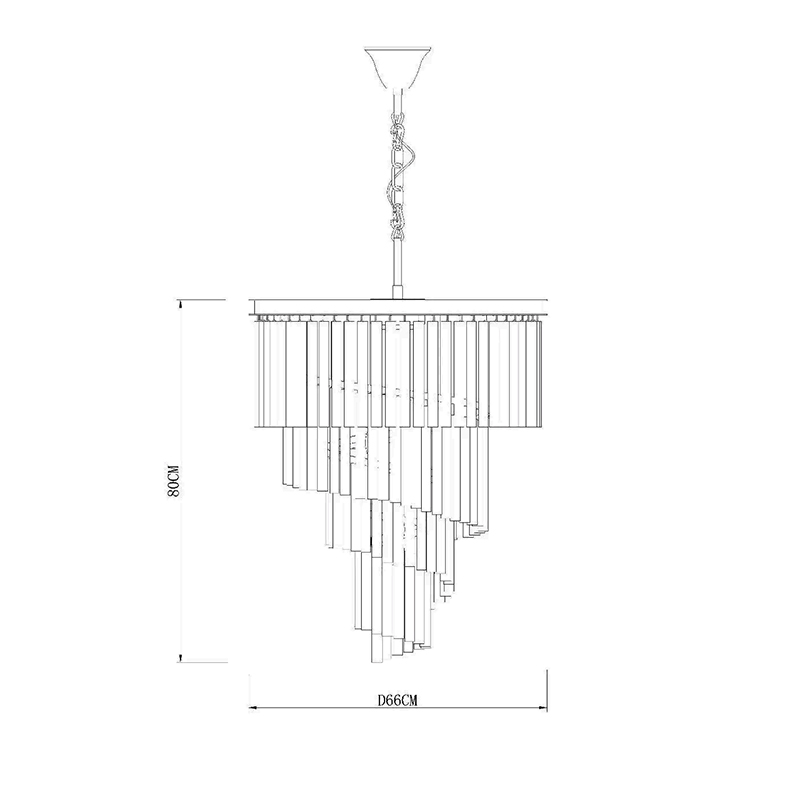 Люстра стеклянная на 10 ламп 80х66 см хром Helix KR0262P-10/clear DELIGHT COLLECTION ДИЗАЙНЕРСКИЕ 00-3883115 Прозрачный;хром  - Вид №2
