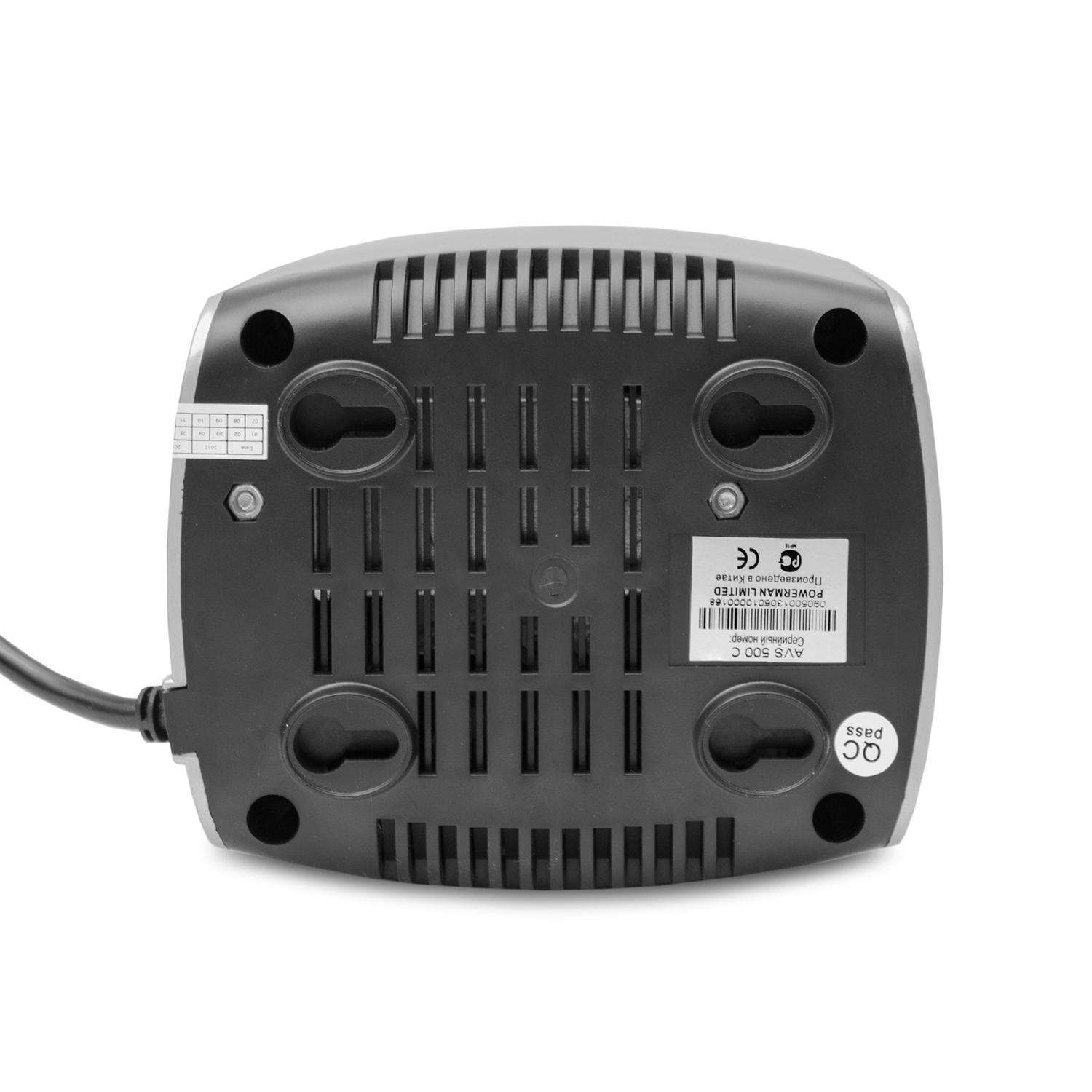 POWERMAN AVS 500 C Stabilizer avs 500c, step-type regulator, 500 va / 280w, 150-280v, maximum input current 4a, 2 eurosockets, ip-20, floor standing, 151mm x 126mm x 123mm, 1.4kg. POWERMAN Santreyd  - Вид №2