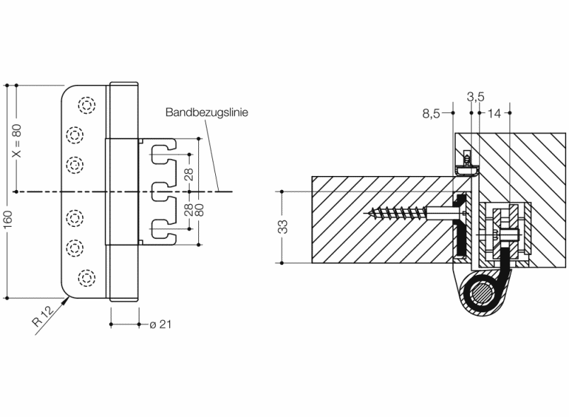B9107B.160 трехрулонная лента HEWI Türzubehör  - Вид №6