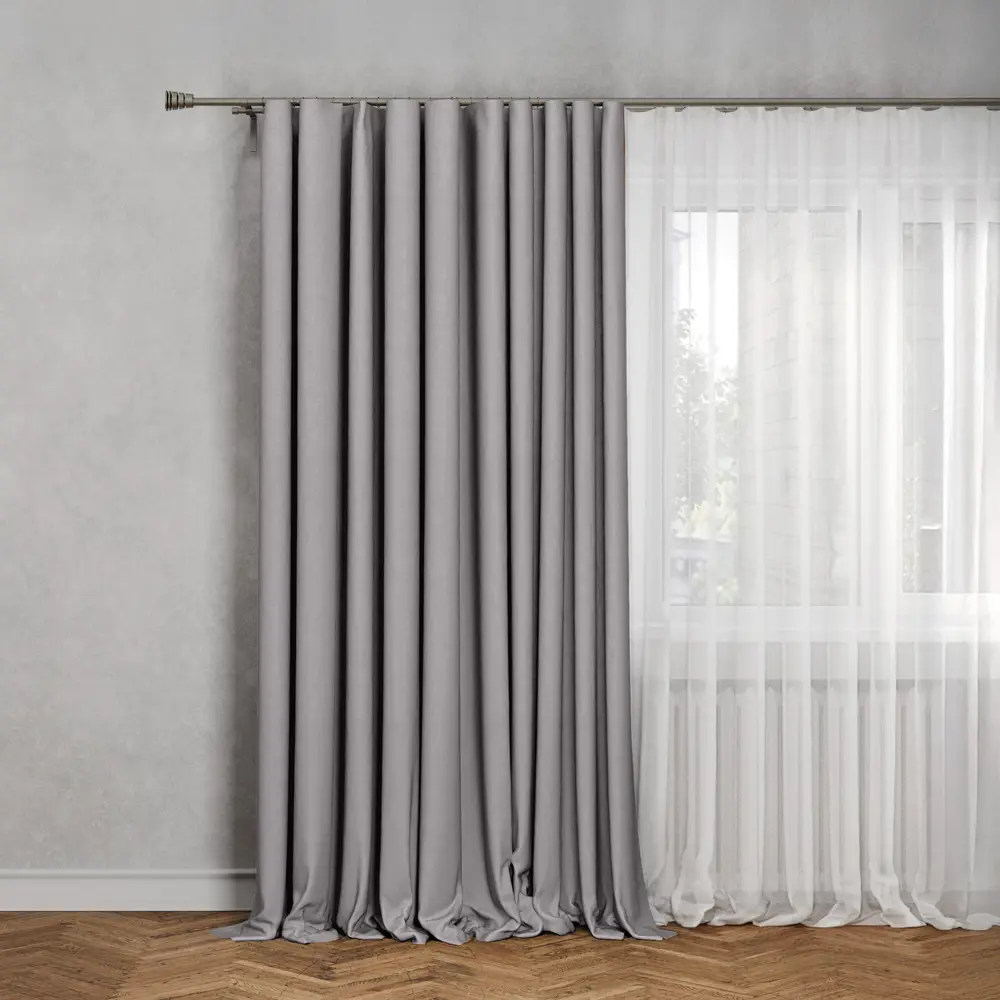 KREAFORTA Plaga - штора блэкаут серого цвета 200x300 см со скрытыми петлями 89431243 STLM-1580631