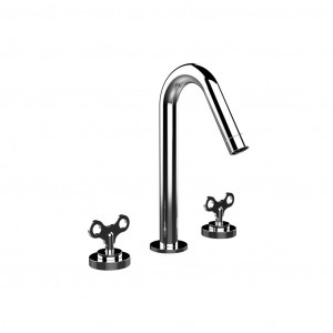 63501 Смеситель для раковины на три отверстия со сливом clicclac. Bongio Acquacarica