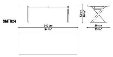 Maxalto Прямоугольный стол из стали и дерева Max sun-id-1508426 - Вид №3
