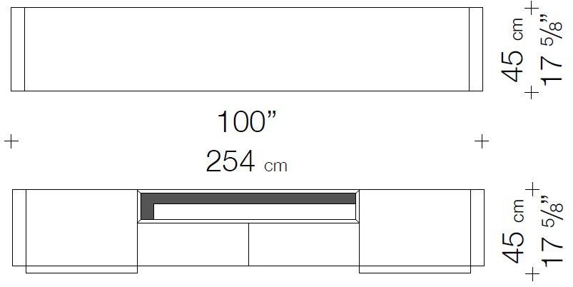 Garbarino Низкая лакированная деревянная тумба под телевизор с ящиками Bob Bob9 - Вид №2