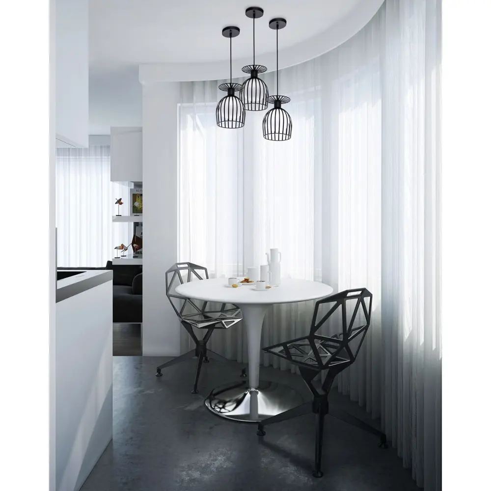 Люстра Лоск 1xE14x40 Вт, металл/стекло, цвет чёрный/белый/темное дерево MW-Light STLM-2186929 - Вид №8