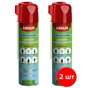 91670801 Аэрозоль от насекомых Argus Дихлофос №1 Универсальный без запаха с трубочкой 2 шт по 600 мл 1200 мл STLM-0954305
