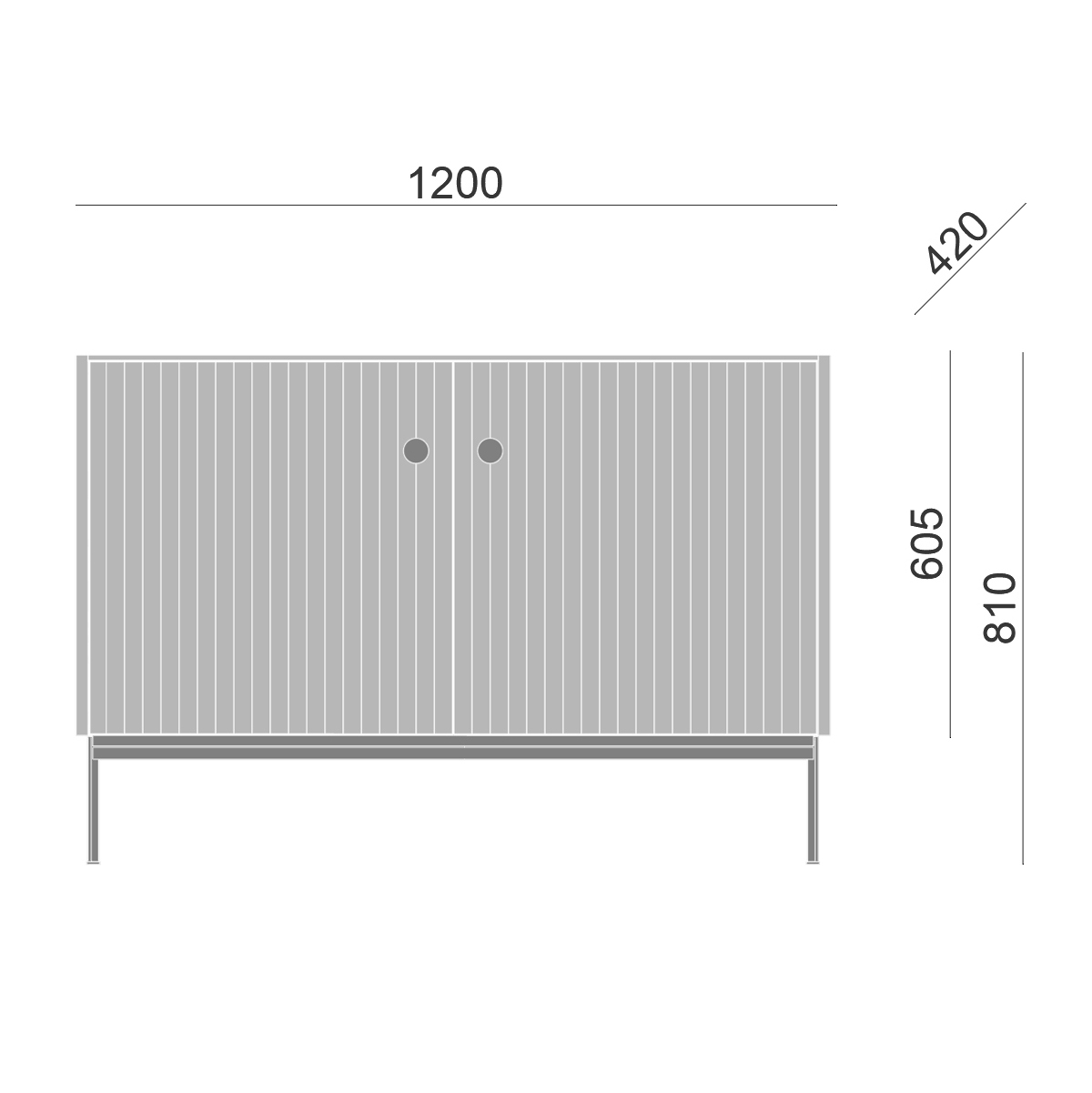 Комод с дверцами серо-зеленый Mio BRAGIN DESIGN LIVING 00-3974680 Зеленый;серый - Вид №2