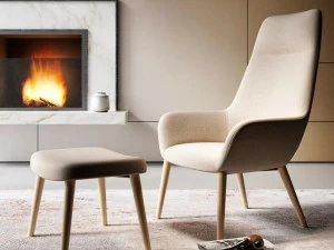 Quadrifoglio Кресло из ткани с подлокотниками и подголовником City