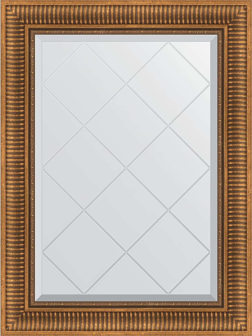 BY 4111 Зеркало с гравировкой в багетной раме - бронзовый акведук 93 mm EVOFORM Exclusive-G