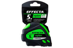 15925728 Рулетка 5м/25 мм с магнитом, автостопом, лентой нейлон Nylon 580525 EFFECTA