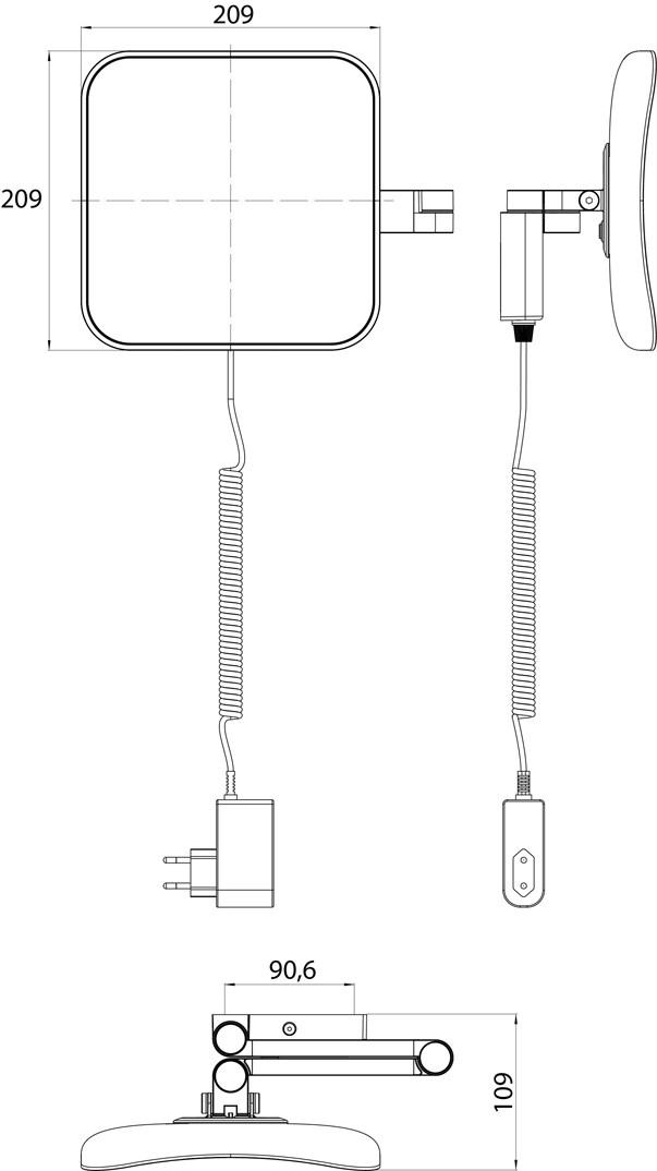 Emco Bad Квадратное настенное увеличительное зеркало Evo sun-id-1454791 - Вид №8