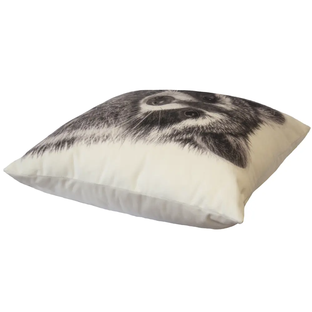 Декоративная подушка Seasons Енот 40x40 см бархат цвет черно-белый STLM-2126039 - Вид №2