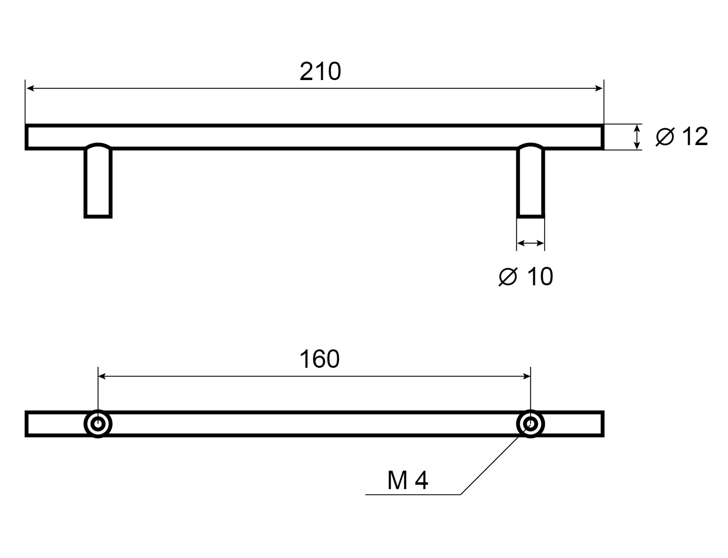 84614654 Ручка-рейлинг PRZ 160 мм, цвет бронза STLM-0053005 PALLADIUM  - Вид №2
