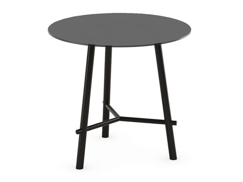 Высокий круглый стальной журнальный столик с столешницей из Fenix-NTM® Infiniti Record Contract ARCH-00126588