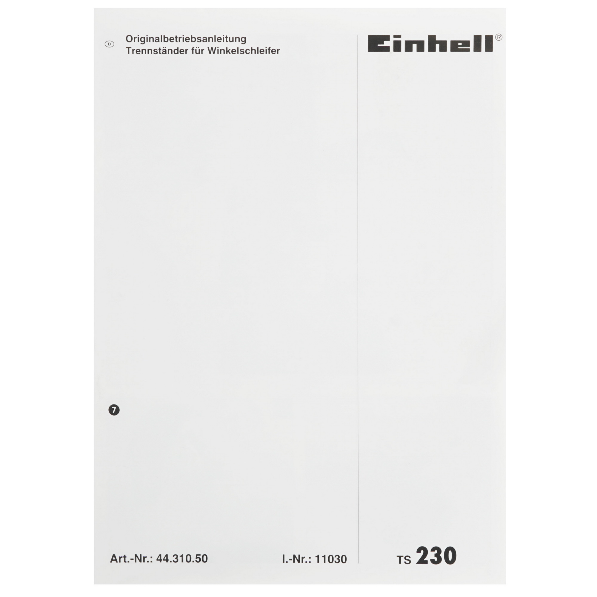 Стойка для УШМ Einhell TS 230 8108451 STDN-0132608 - Вид №5