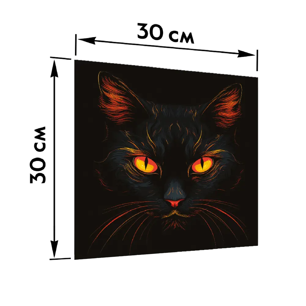 Картина на стекле Postermarket Черный кот 30x30 см 88734200 STLM-2178268  - Вид №4