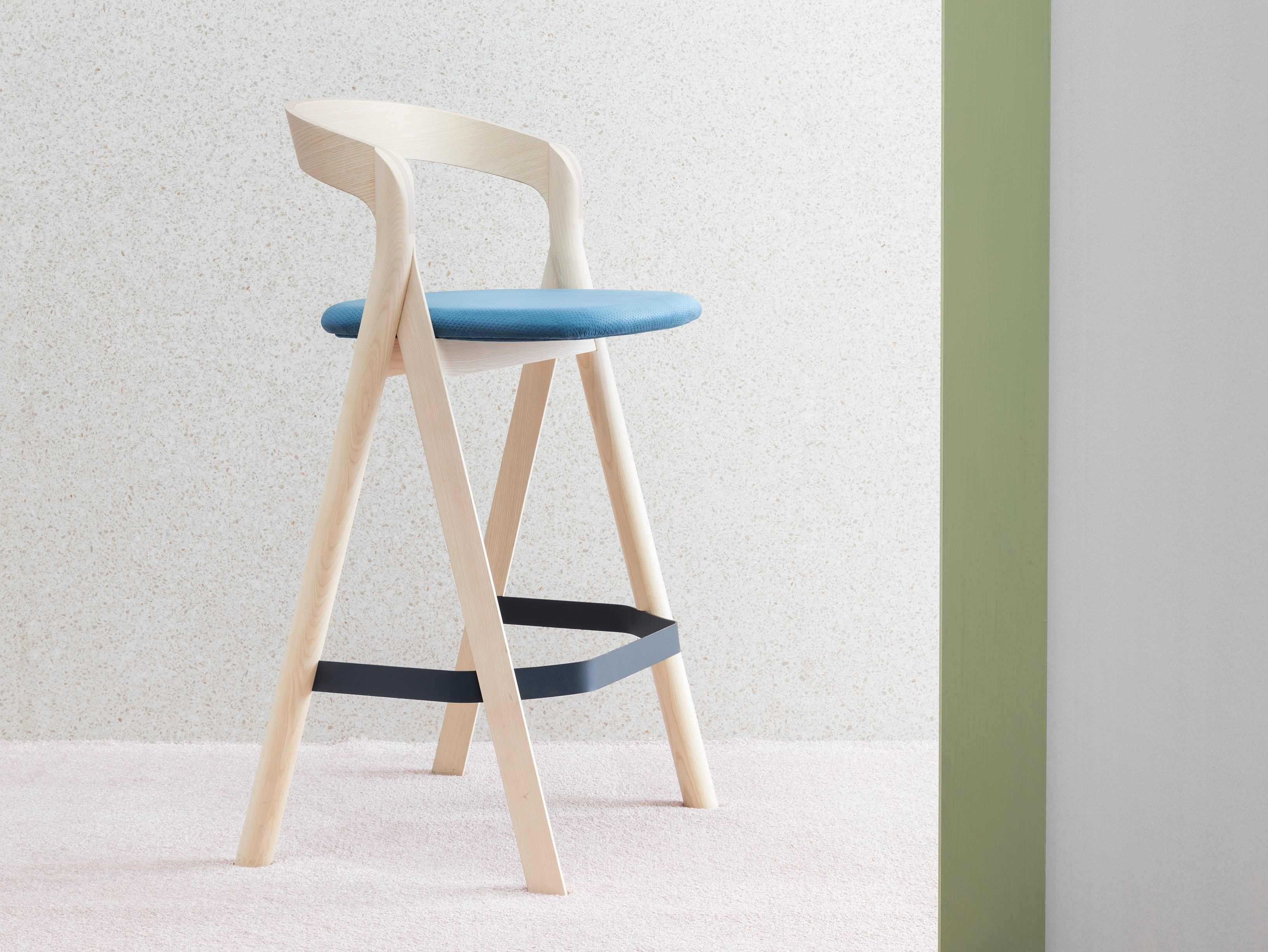 Высокий деревянный табурет с подставкой для ног Miniforms Diverge ARCH-00016496